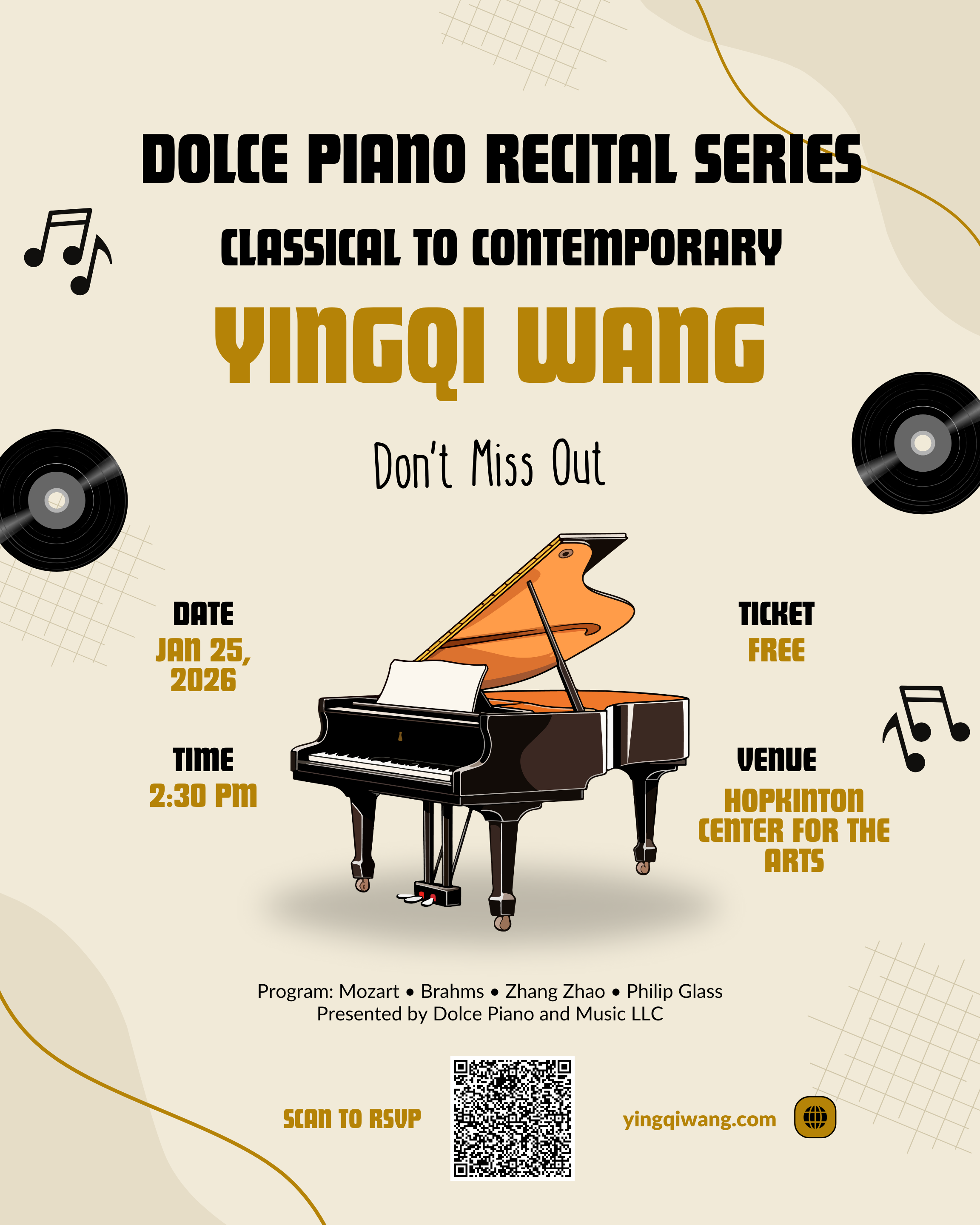Dolce Piano Recital Series Poster